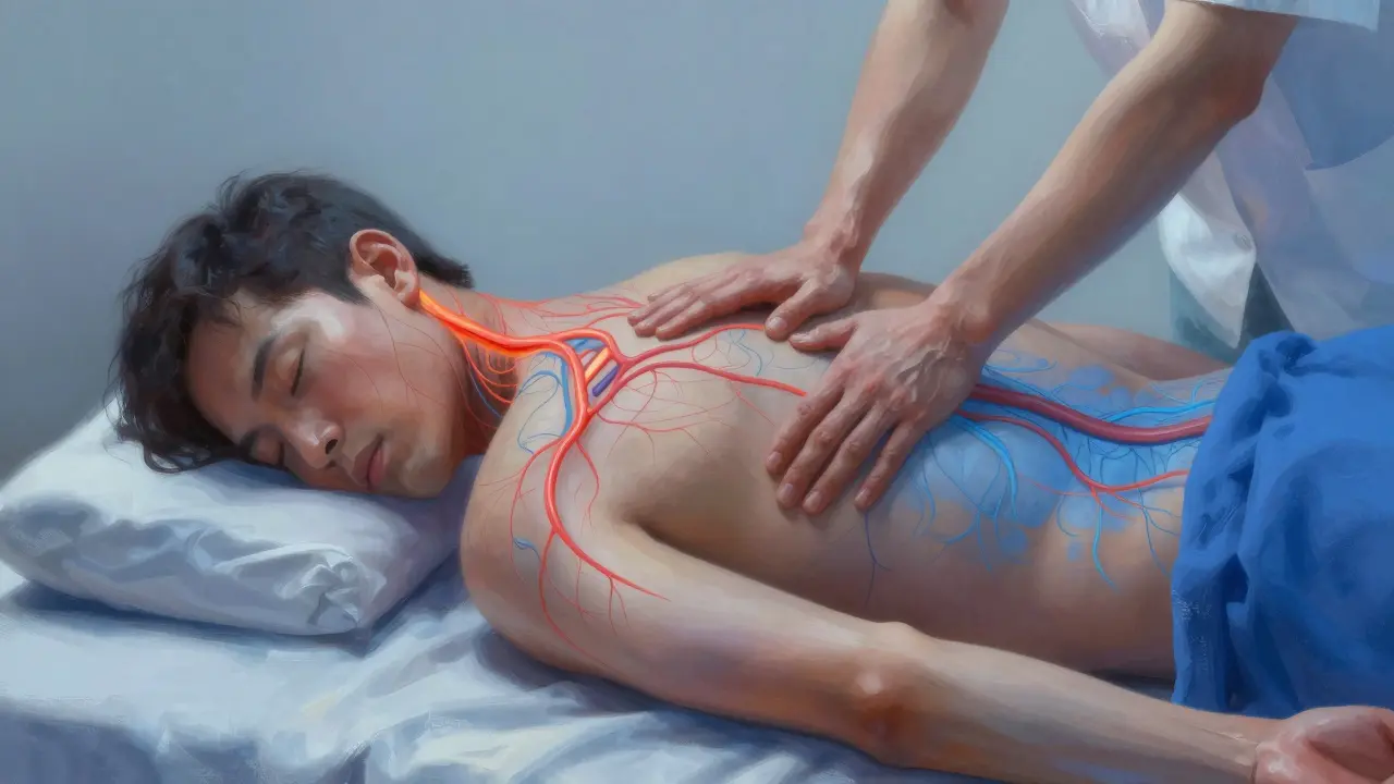 Athlète en relaxation profonde avec apaisement du système nerveux