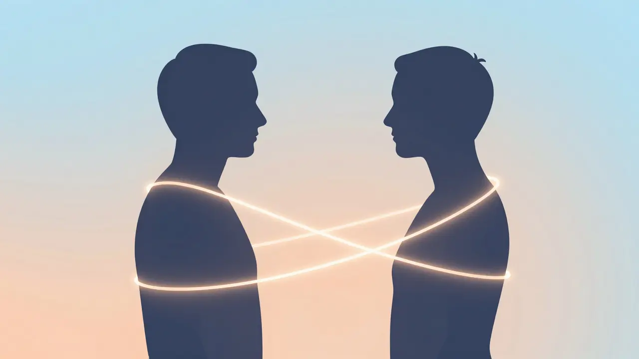 Illustration abstraite de connexion émotionnelle par des lumières