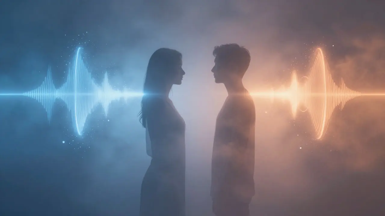 Silhouettes synchronisées dans une atmosphère éthérée